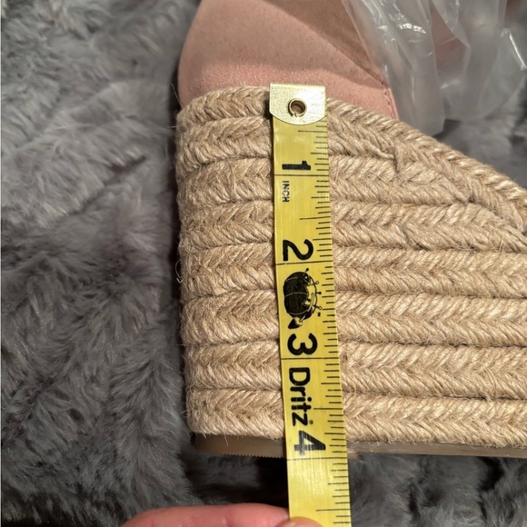 Marc Fisher Suede Pink Espadrille Wedge with Ankle Straps - Picture 11 of 11